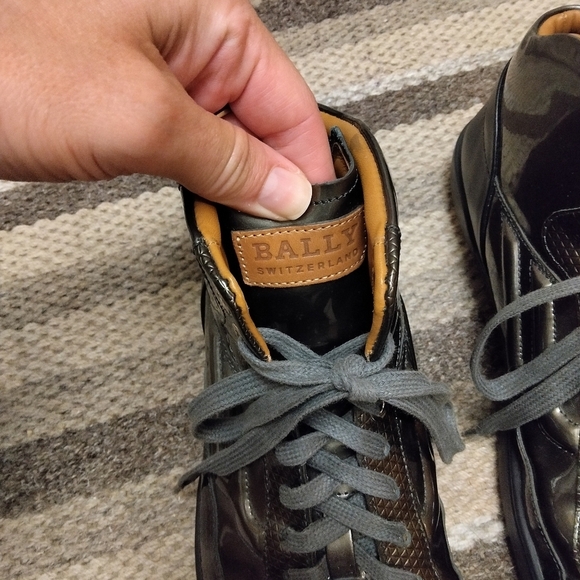 BALLY MENS SHINEY PATENT LEATHER GRAY HIGH TOPS SNEAKERS ETHYX SHOES US 9.5 - Picture 10 of 14